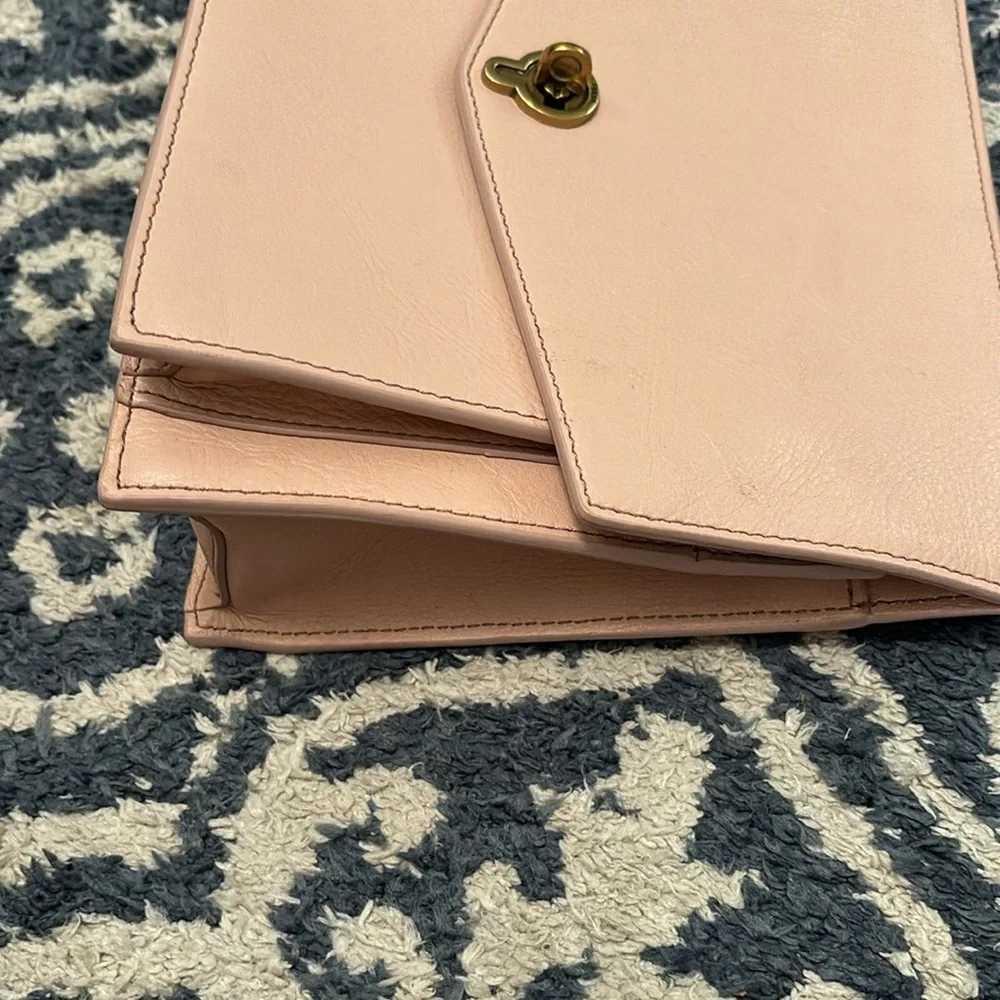 Fossil Stevie SM Chain Crossbody Pink Gold-tone Chain
